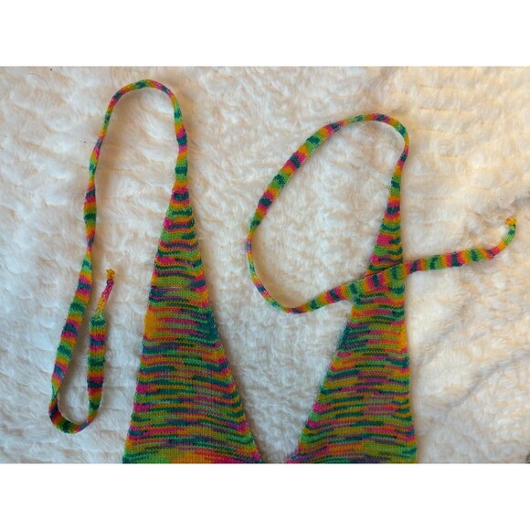 Multicolor backless knitted mini dress, sexy!! great pre-loved condition! size S - Picture 14 of 16